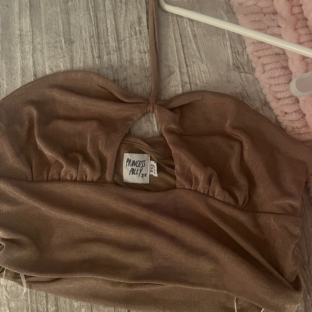 Princess Polly tan crop top